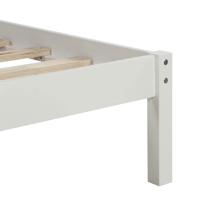 Platform Bed Frame with Headboard, Wood Slat Support