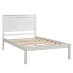 Estrutura de Cama de Madeira com Cabeceira e Estrado de Sarrafos