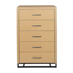5 Drawer Dresser with Iron Base and Ample Storage