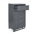 5 Drawer Dresser with Iron Base and Ample Storage