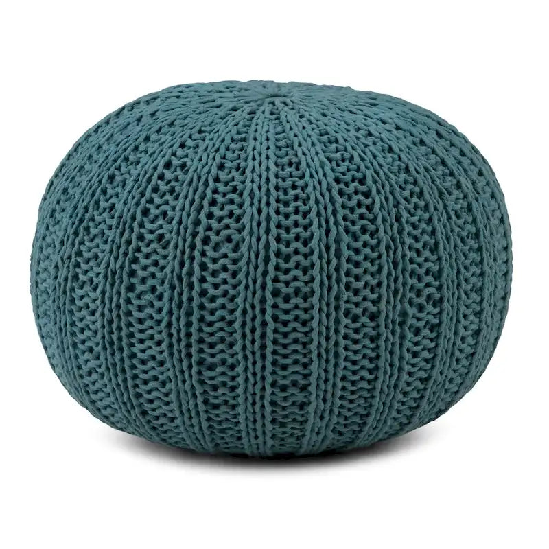 Boho Round Hand Knit Pouf