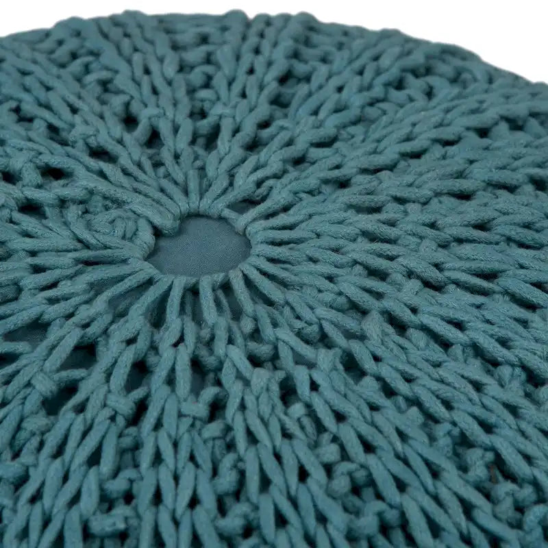 Boho Round Hand Knit Pouf