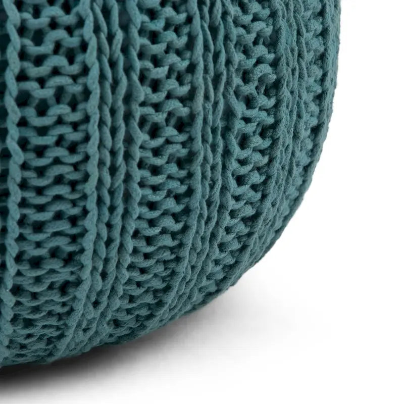 Boho Round Hand Knit Pouf