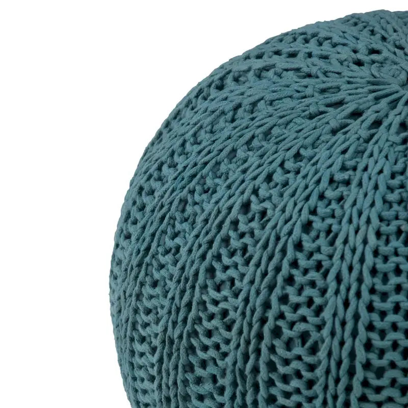 Boho Round Hand Knit Pouf