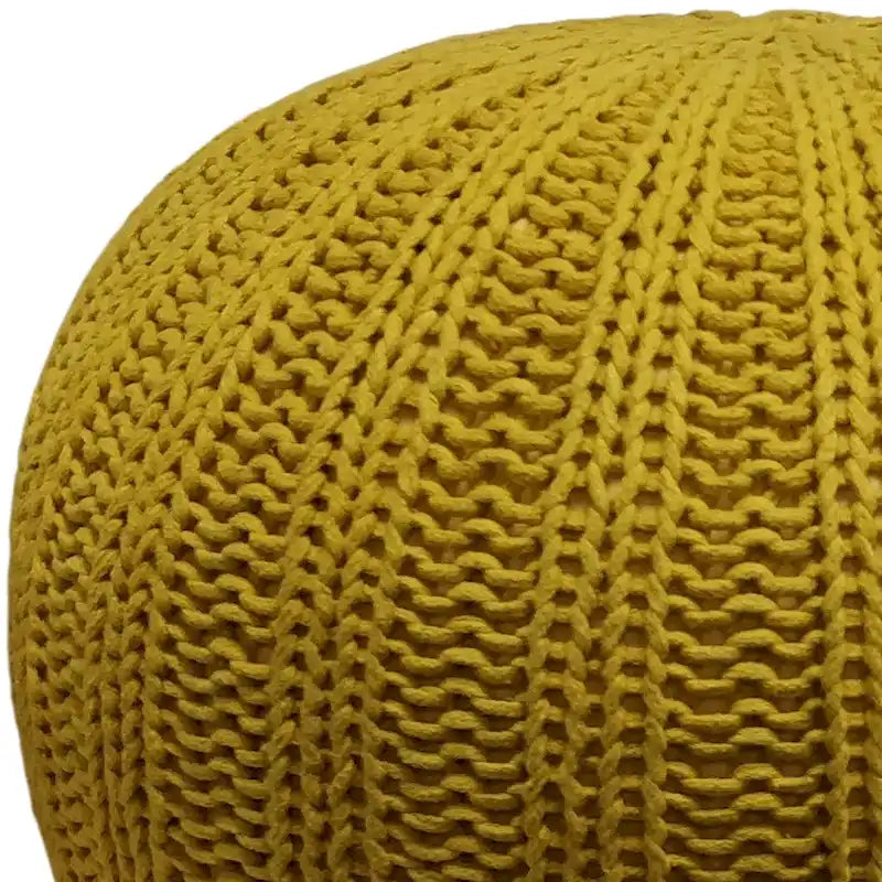 Boho Round Hand Knit Pouf