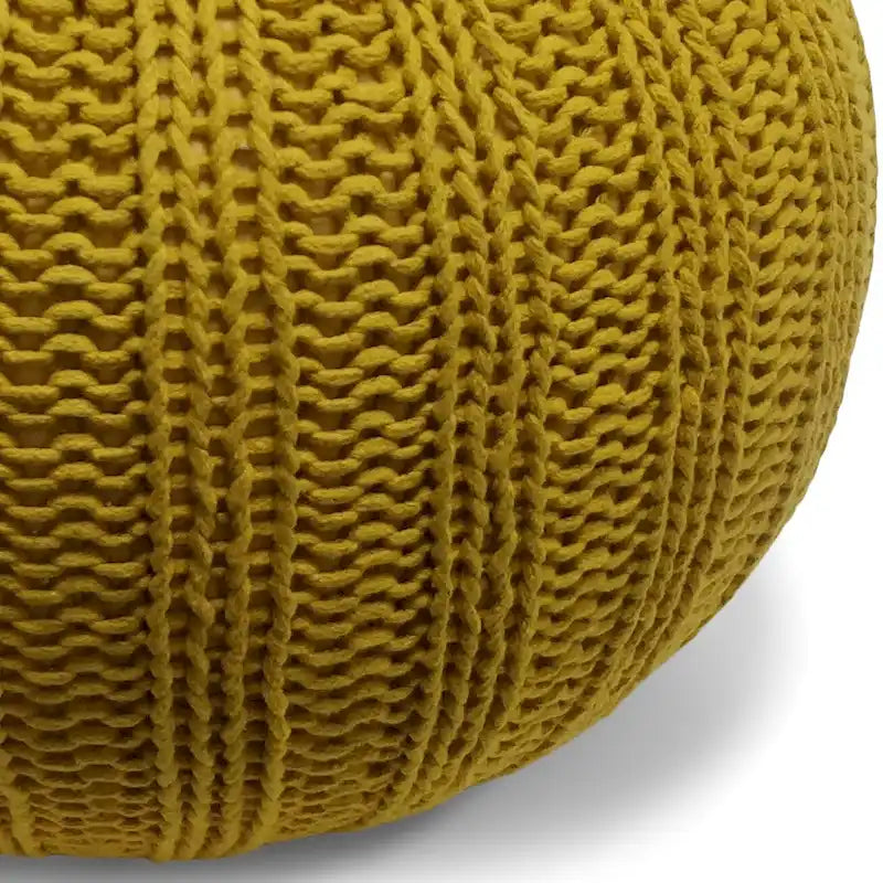 Boho Round Hand Knit Pouf