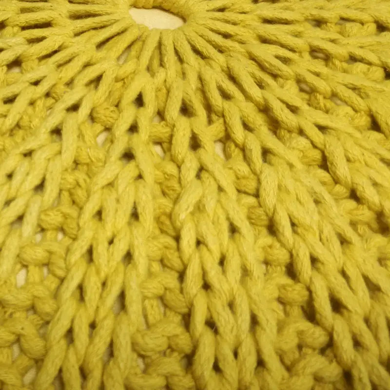 Boho Round Hand Knit Pouf