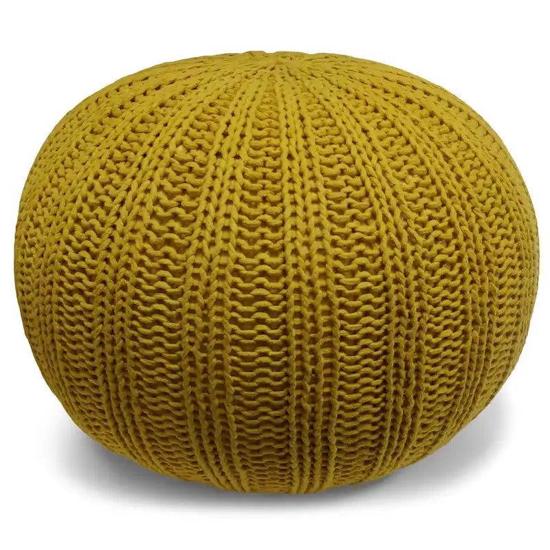 Boho Round Hand Knit Pouf