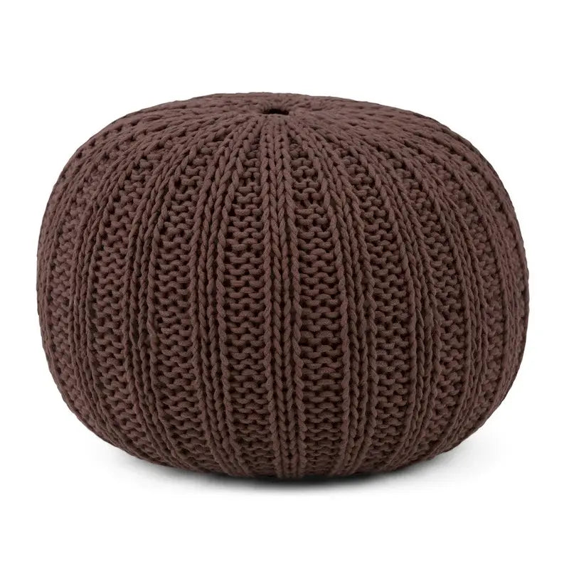 Boho Round Hand Knit Pouf