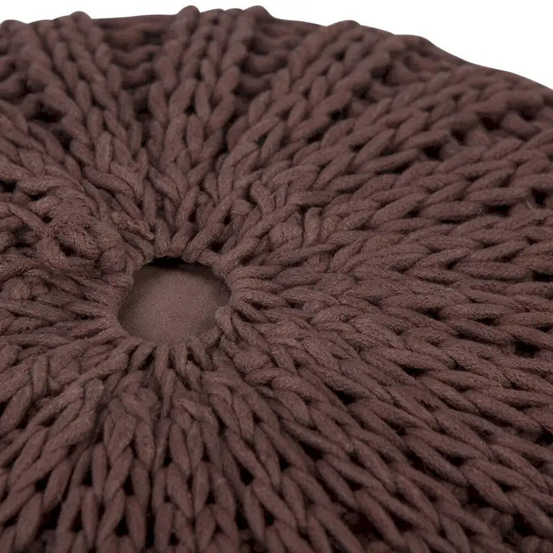 Boho Round Hand Knit Pouf