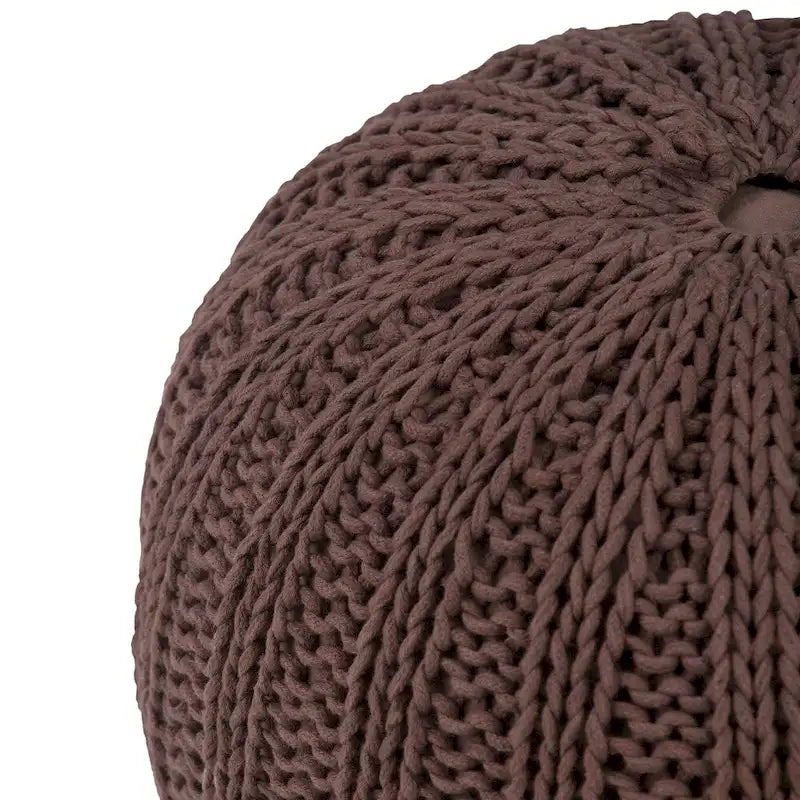 Boho Round Hand Knit Pouf