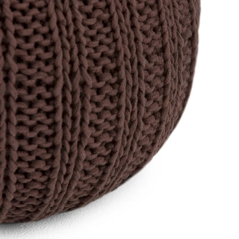 Boho Round Hand Knit Pouf