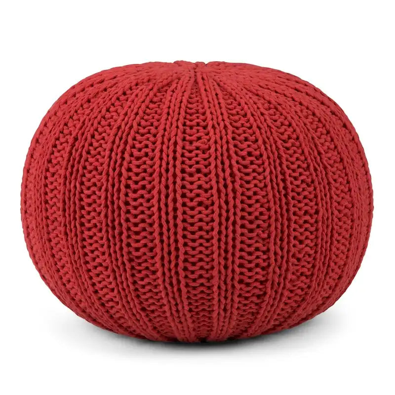 Boho Round Hand Knit Pouf
