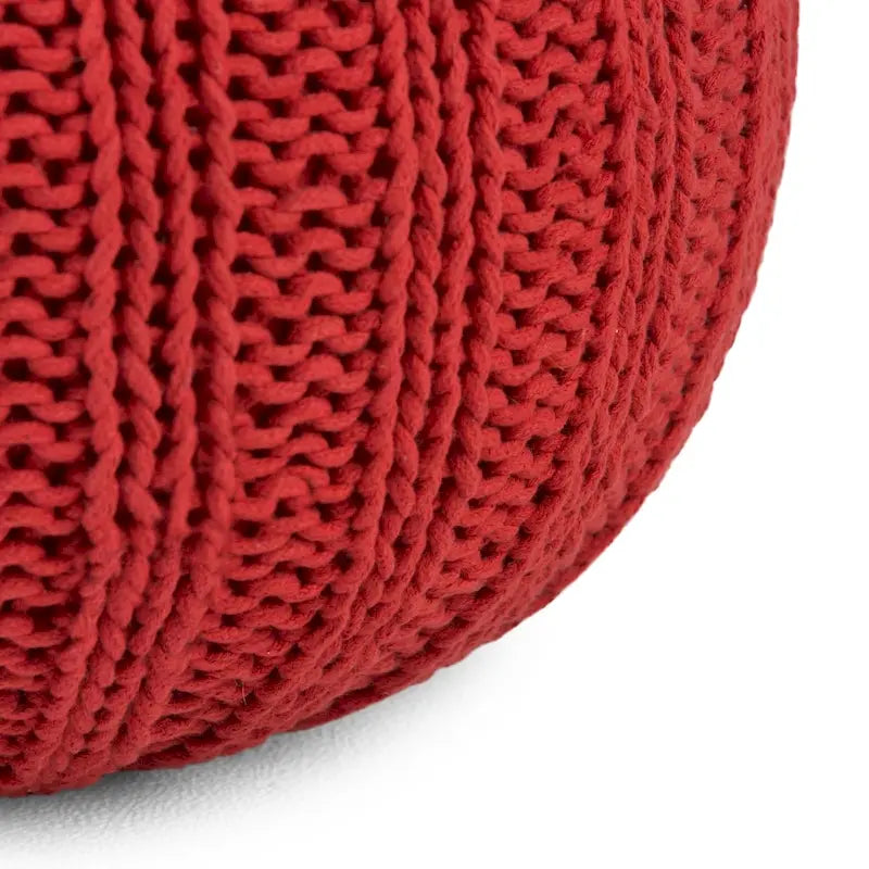 Boho Round Hand Knit Pouf