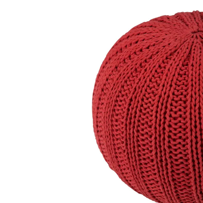 Boho Round Hand Knit Pouf