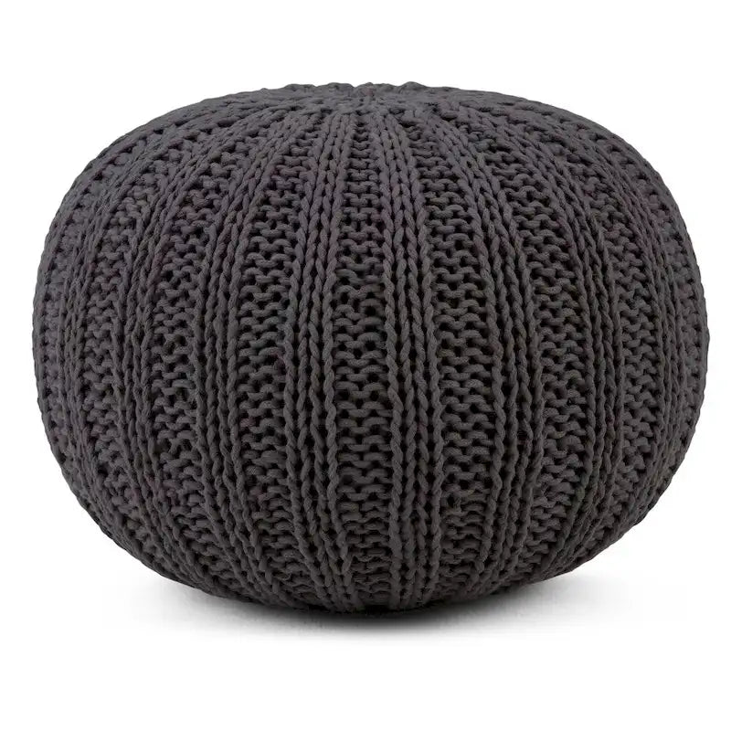 Boho Round Hand Knit Pouf