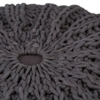 Boho Round Hand Knit Cotton Pouf Ottoman