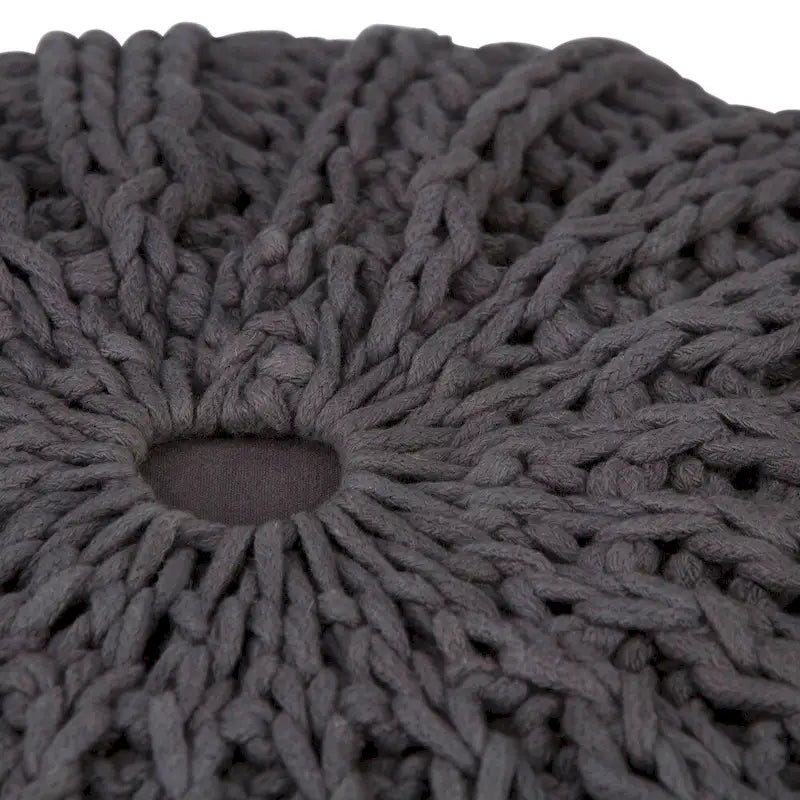 Boho Round Hand Knit Pouf