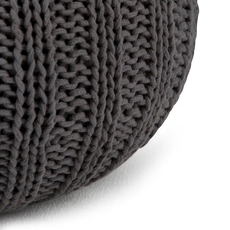 Boho Round Hand Knit Pouf