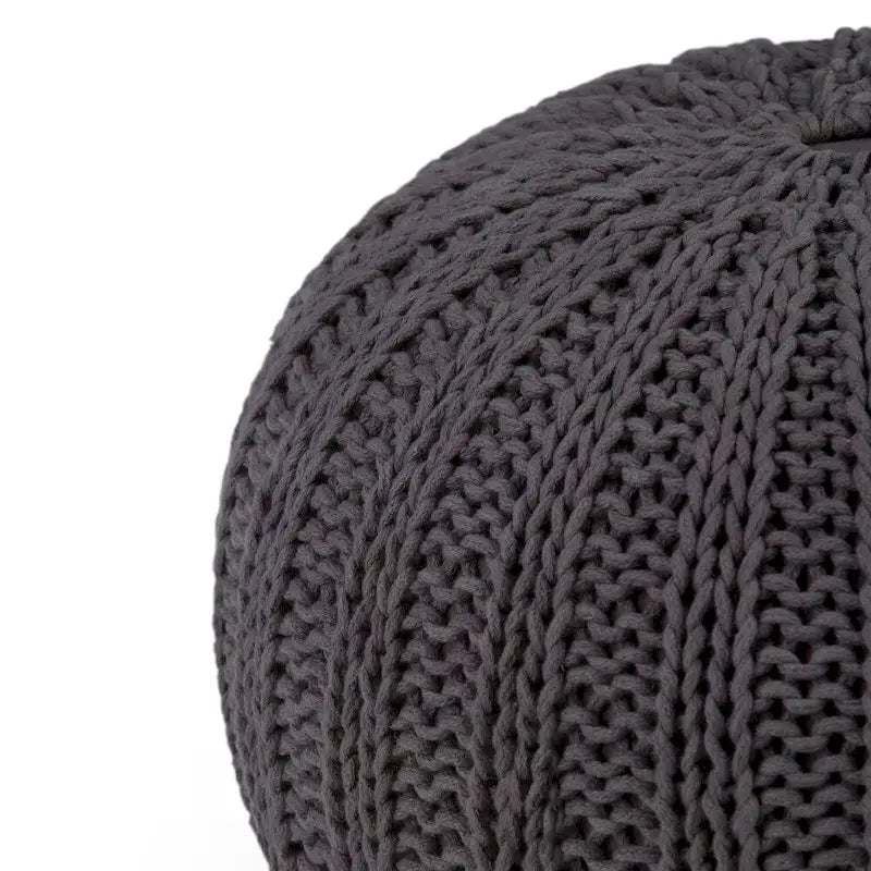 Boho Round Hand Knit Pouf