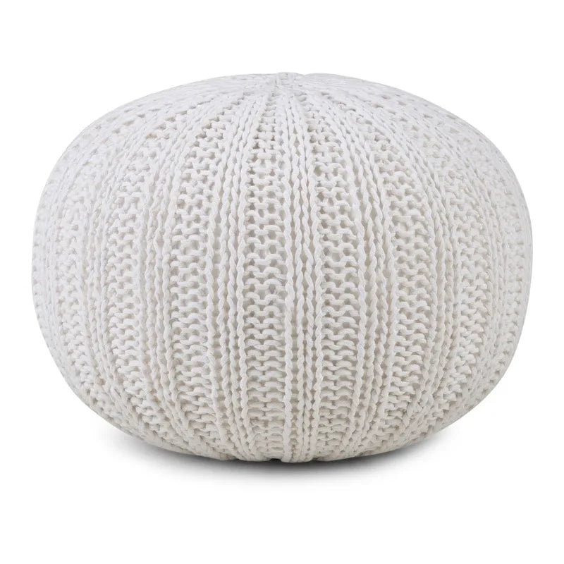 Boho Round Hand Knit Pouf