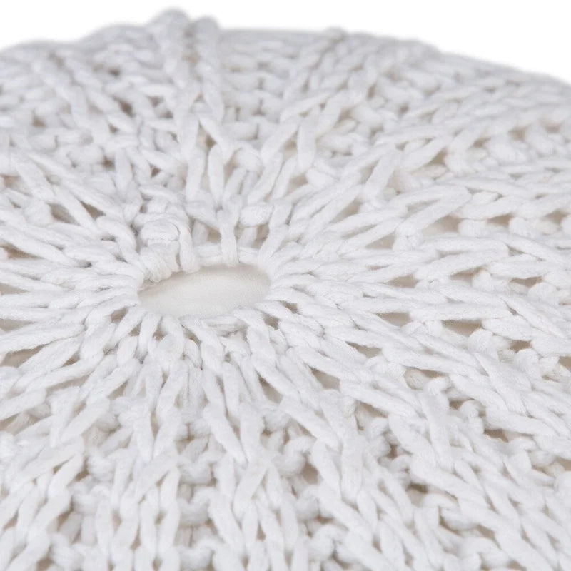 Boho Round Hand Knit Pouf