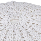 Boho Round Hand Knit Cotton Pouf Ottoman