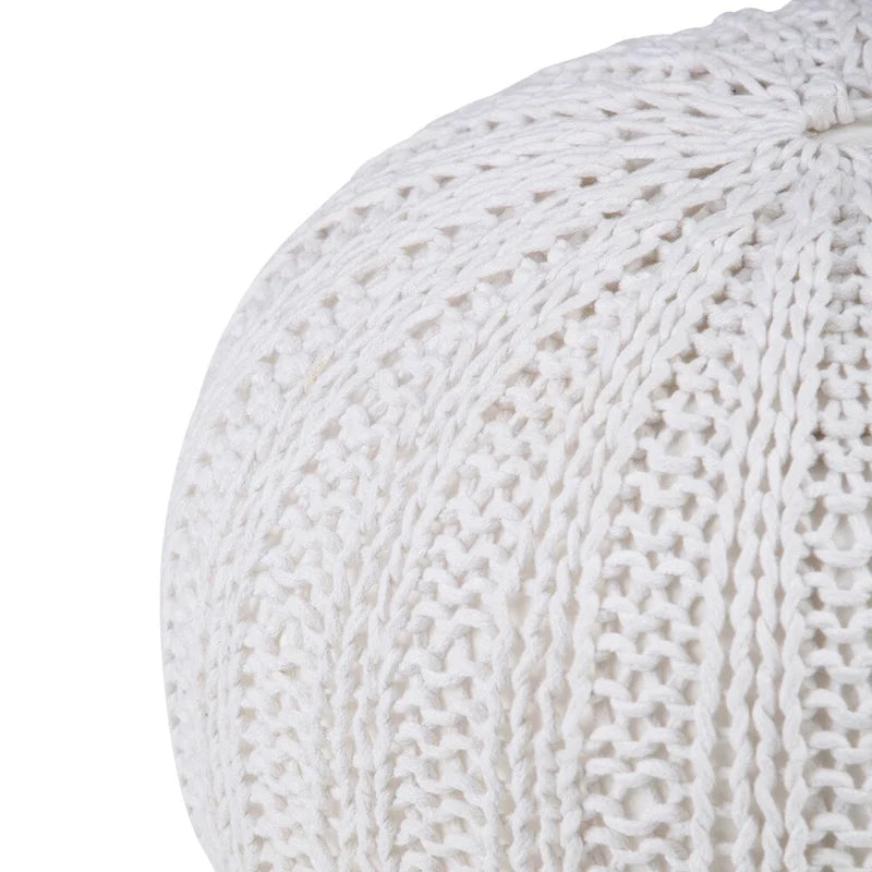 Boho Round Hand Knit Pouf