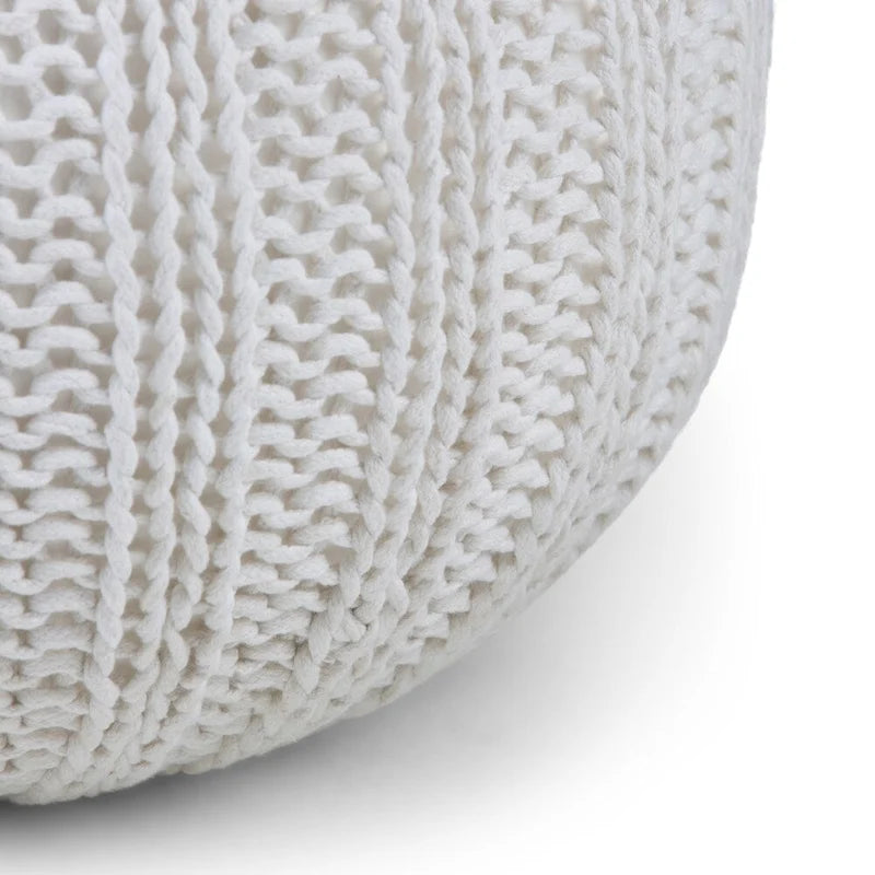 Boho Round Hand Knit Pouf