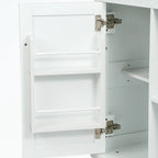 Rolling Kitchen Cart with Storage Cabinet and Drop Leaf Top