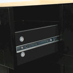 Rolling Kitchen Cart with Storage Cabinet and Drop Leaf Top