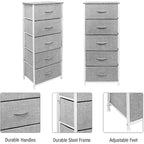 Tall Dresser Storage Tower with Fabric Drawers for Bedroom