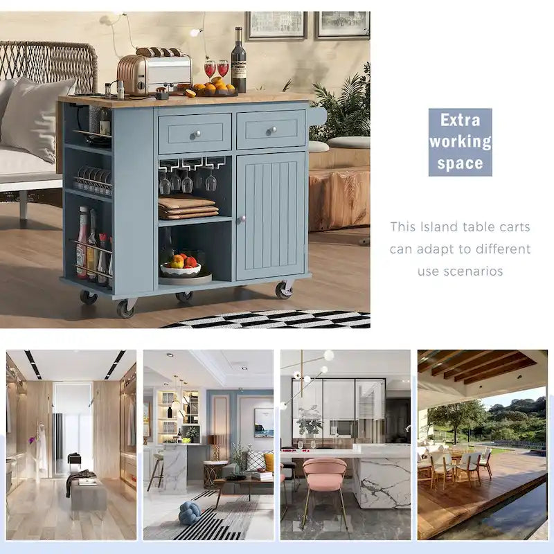 Kitchen Island with Power Outlet