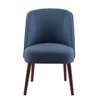 Rounded Back Dining Chair Espresso Wood Frame Textured Polyester 22.25W x 34.6H
