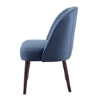 Rounded Back Dining Chair Espresso Wood Frame Textured Polyester 22.25W x 34.6H