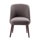 Rounded Back Dining Chair Espresso Wood Frame Textured Polyester 22.25W x 34.6H