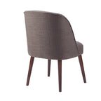 Rounded Back Dining Chair Espresso Wood Frame Textured Polyester 22.25W x 34.6H