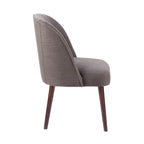 Rounded Back Dining Chair Espresso Wood Frame Textured Polyester 22.25W x 34.6H