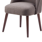 Rounded Back Dining Chair Espresso Wood Frame Textured Polyester 22.25W x 34.6H