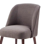 Rounded Back Dining Chair Espresso Wood Frame Textured Polyester 22.25W x 34.6H