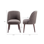 Rounded Back Dining Chair Espresso Wood Frame Textured Polyester 22.25W x 34.6H
