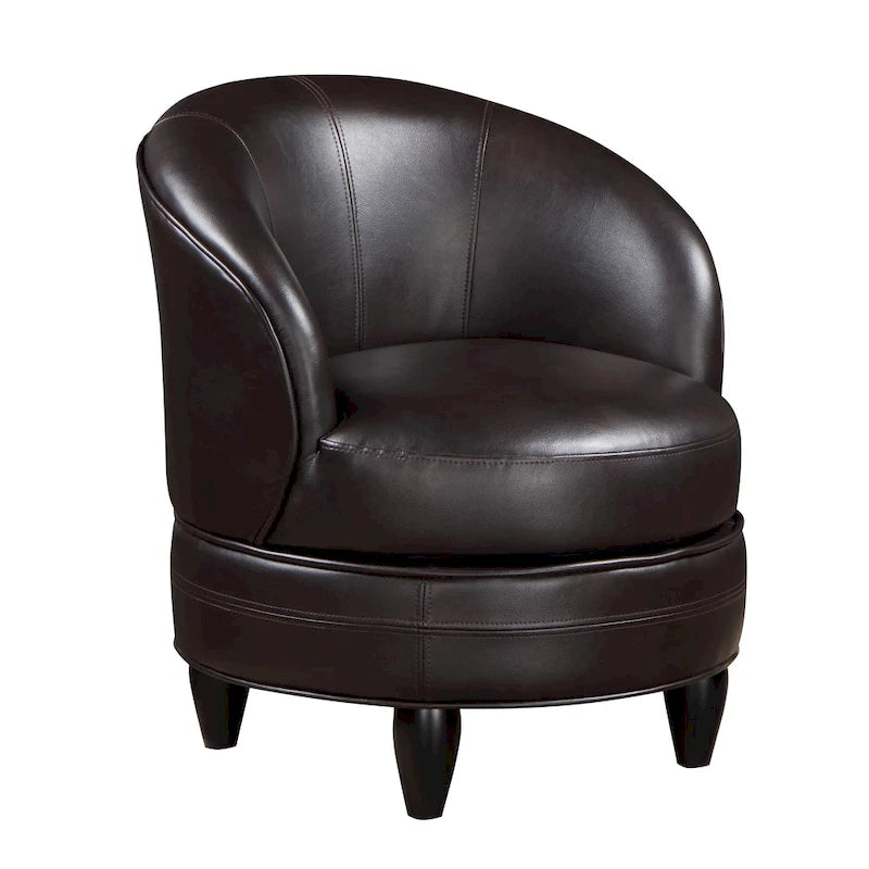 Faux Leather Swivel Accent Chair