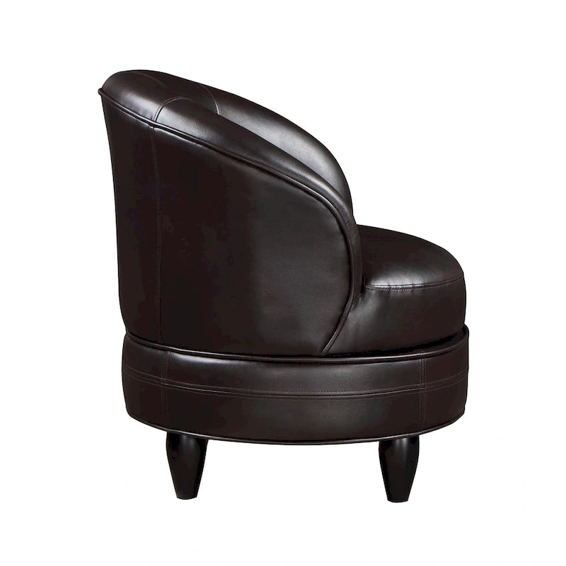 Faux Leather Swivel Accent Chair