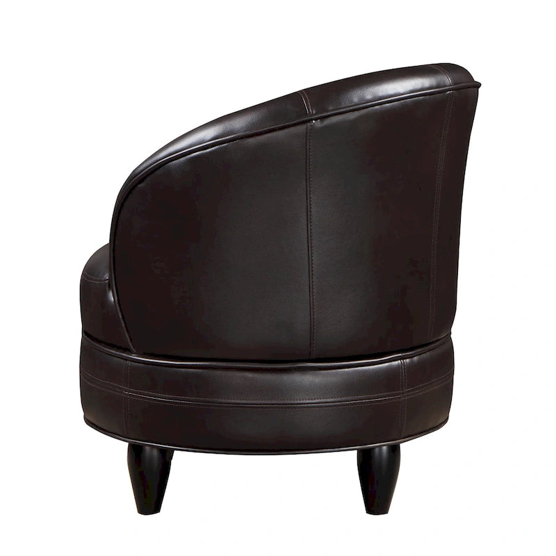 Faux Leather Swivel Accent Chair