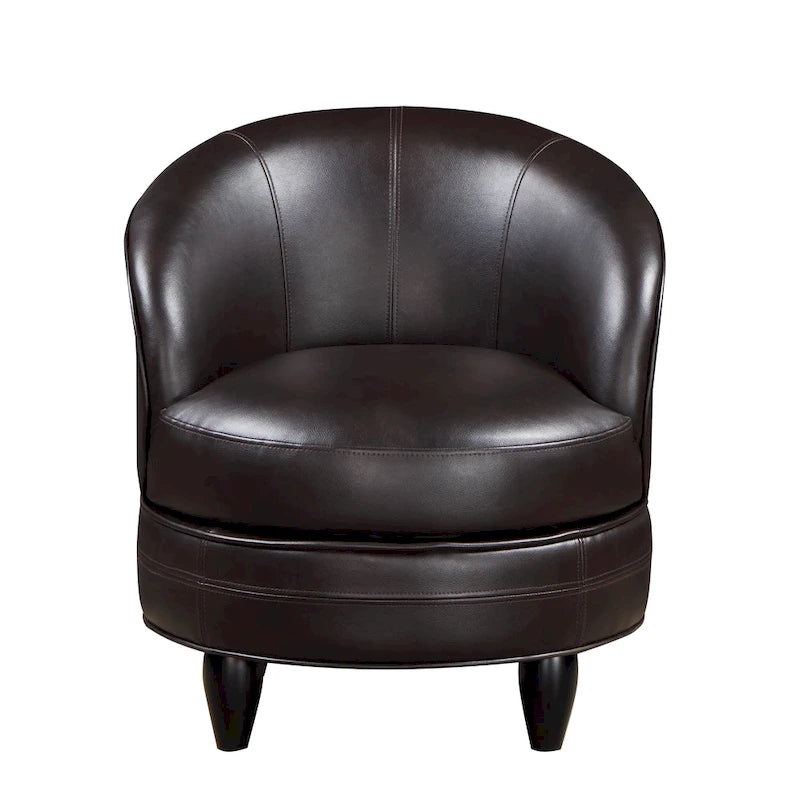 Faux Leather Swivel Accent Chair