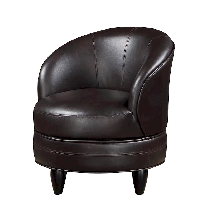 Faux Leather Swivel Accent Chair