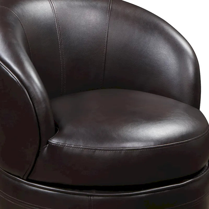Faux Leather Swivel Accent Chair