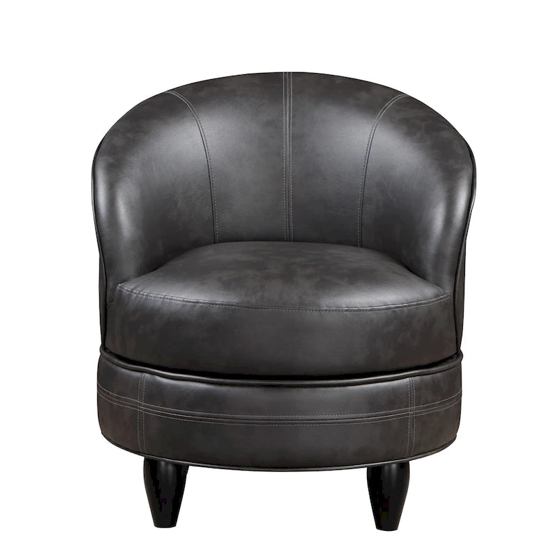 Faux Leather Swivel Accent Chair