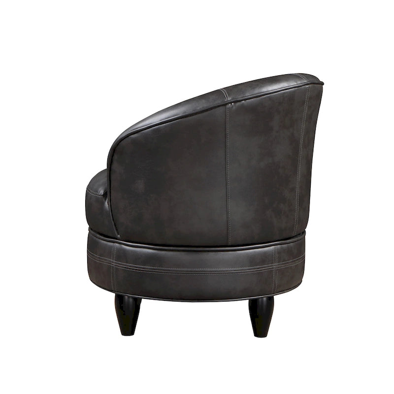 Faux Leather Swivel Accent Chair