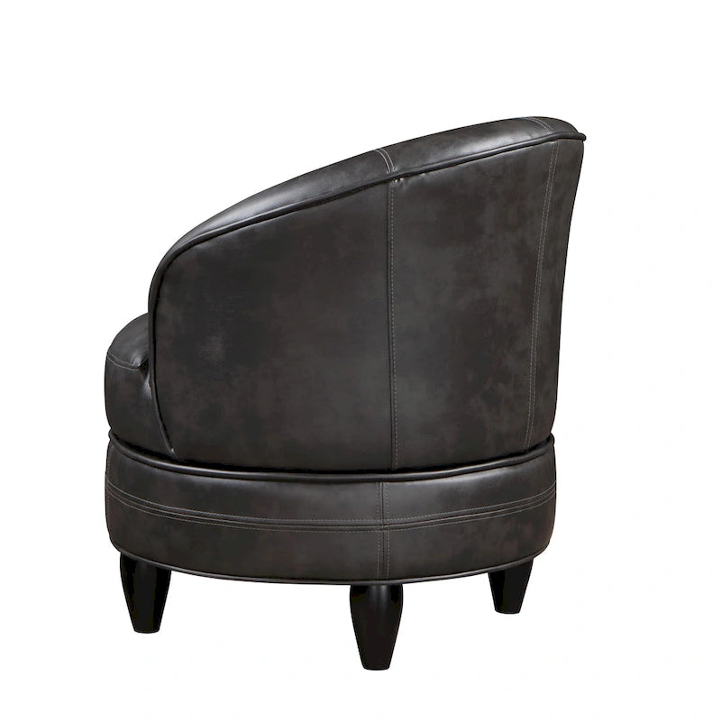 Faux Leather Swivel Accent Chair